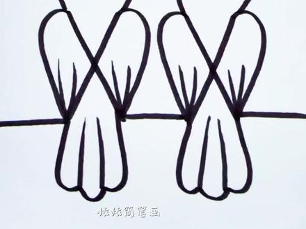 这样画小鸟,是不是很简单!#幼儿美术#儿童简笔画#简笔画教程#一起来画画