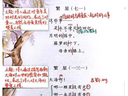 四年级下册语文第9课短诗三首、第十课绿、第11课白桦手写课堂笔记供孩子们学习参考#四年级下册语文 #课堂笔记 #四年级下册语文预习 #手写课堂笔记 #备课