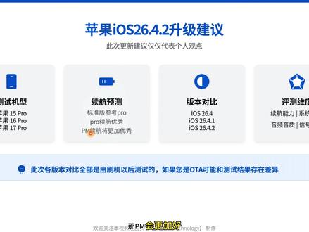 苹果iOS26.4.2实测3天详细测评来了 此次依次对比26.4、26.4.1、26.4.2,优缺点全部讲清楚请耐心观看#ios测试 #iOS26 #苹果手机 #ios系统更新
