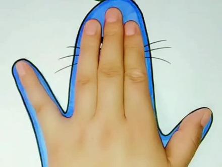 用手掌画海狮,#海狮手掌画@DOU+小助手 @抖音小助手