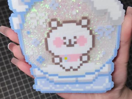 拼豆教程之一分钟就能学会的水晶球拼豆,学会这个小技巧,轻松解锁闪闪拼豆新玩法✨#拼豆 #拼豆教程 #手工 #拼豆图纸 #手工diy