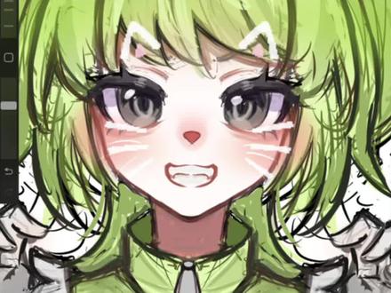 外星小绿猫太可爱了!画了个草稿! #蛋仔派对 #蛋仔奇思妙想计划 #蛋仔拟人 #绘画 #画画