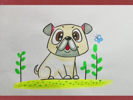 简笔画教程巴哥犬#画画#简笔画#简笔画教程 #狗狗#可爱