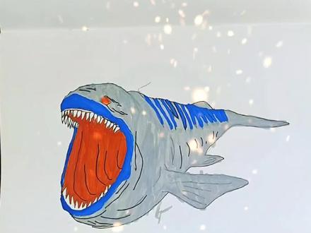 我画的海怪布鲁你们给多少分呢?#儿童绘画 #儿童描摹本 #深海巨兽 #海怪布鲁 #画画日常
