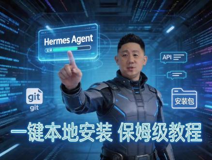 Hermes AI一键本地安装版的保姆级教程!不用懂任何技术,双击安装,点开就能用,普通Windows电脑即可本地化运行,零门槛拿捏顶级AI!#龙虾 #Hermesagent #AI平权 #安装教程 #AI入门