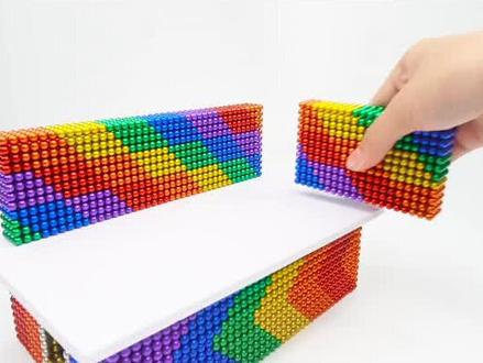 吸铁石搭建城堡#我的生活日记 #手工 #手工制作