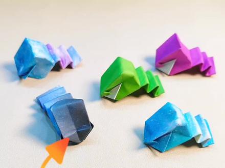 折一个好玩的跳跳蛇 折纸教程#折纸教程 #手工折纸