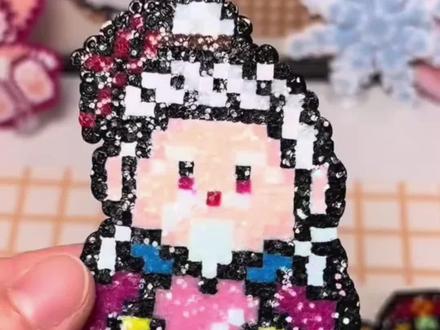 拼豆熨烫布闪粉彩虹渐变格利特布料手工DIY闪光格力特亮片布粗厚#拼豆熨烫布 #布料 #手工布料 #布料 #拼豆熨烫布推荐