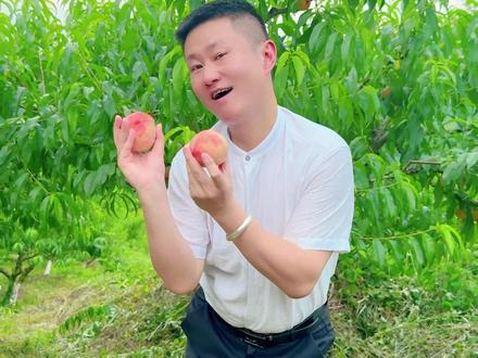 姐姐,喜欢吃我的桃吗?#长潭河村桃园 #李子局长 #吃喝玩乐在巴中