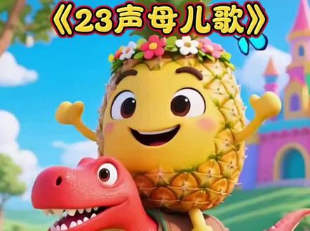 启蒙早教儿歌动画《23个声母儿歌》一个菠萝bbb女孩泼水ppp#知识播种计划 #满分爸妈 #过个传统年 #知识迎新年 启蒙幼儿早教 幼儿音乐律动