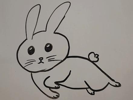 简笔画——奔跑的兔子#简笔画 #画画 #每日一画 #儿童画 #一起学画画