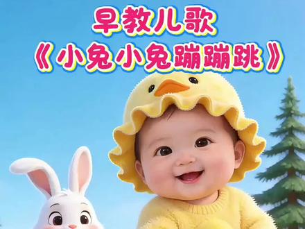 早教儿歌《小兔小兔蹦蹦跳》 #儿歌 #0到3岁早教儿歌 #儿歌100首最火 #宝宝儿歌大全 #启蒙早教