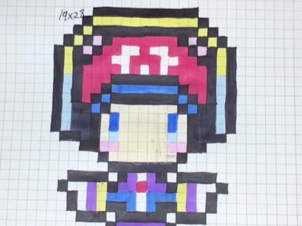 手绘像素画-王者荣耀鲁班七号电玩小子像素画#像素画 #网格画教学 #教你画像素画 #像素画教程 #王者荣耀