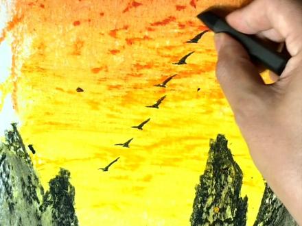 人靠衣装画靠裱!是个人都能学会,哈哈你学会了吗?#画画 #风景画