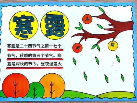 寒露节气到了,一起来画简单好看的小学生寒露手抄报,寒露绘画,寒露主题画#寒露手抄报 #寒露绘画 #寒露主题画 #小学生手抄报 #寒露