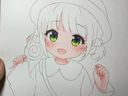 可爱女孩肤色涂色过程~#马克笔手绘 #临摹 #画画 #手绘 #绘画过程