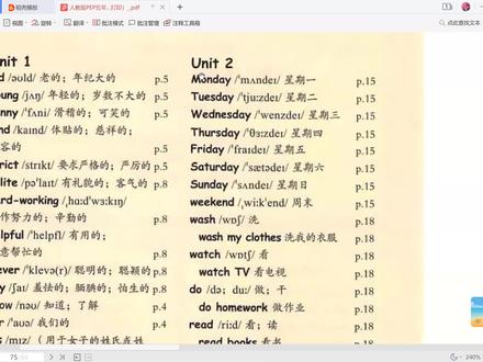 人教版五年级上册视频_第72页_单元词汇表第2单元(跟读版) #