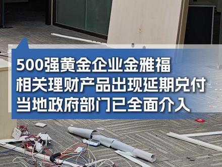 500强黄金企业金雅福相关理财产品出现延期兑付 当地政府部门已全面介入
