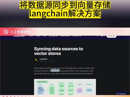 将数据源同步到向量存储,langchain解决方案 #小工蚁 #langchain