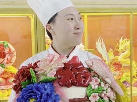 上海00后点心师去山西学习非遗花馍 第❸篇 (祝寿主题花馍)#非遗 #非遗传承 #花馍 #面食 #中式糕点