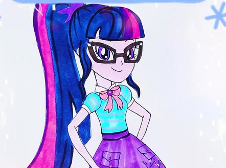 今天来画小马宝莉里的紫悦!#小马宝莉 #紫悦 #简笔画教程 #卡通画 #儿童画