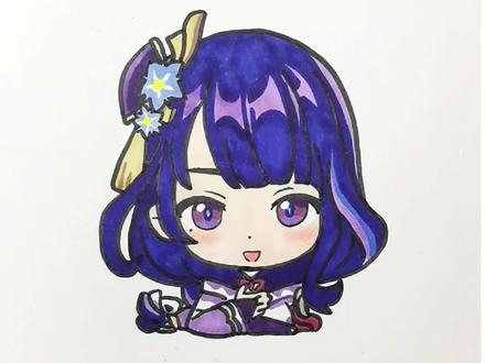 你,要与我为敌?#原神 #雷电将军 #卡通画 #儿童画 #动漫