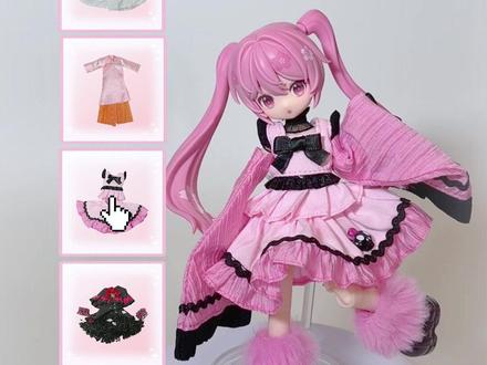 呀!我们Miku大人变成樱花味的啦~~ 好可爱啊,今天才发现原来这个脖卡既可以插MJD的棍棍又可以插BJD的S钩,非常万能了!#初音未来 #miku #bjd #mjd