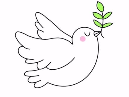 简单又可爱的和平鸽画法,愿世界和平#简笔画 #儿童简笔画 #和平 #一起学画画
