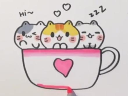 可爱小猫咪#创意简笔画 #可爱简笔画 #简笔画教程 #一起学画画 #想画就画 #可爱 #手绘 @DOU+小助手