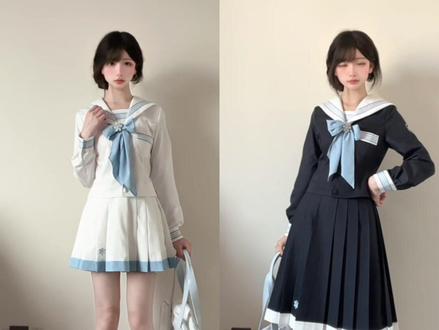 雪月铃😍白与灰,太好看啦!#雪月铃#jk#水手服#春季穿搭