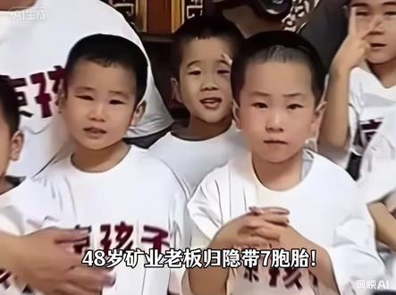 48岁矿业老板归隐带7胞胎!全网爆火的复制粘贴娃,背后藏25年温柔大爱#真实故事#家庭教育#正能量#故事会#社会百态