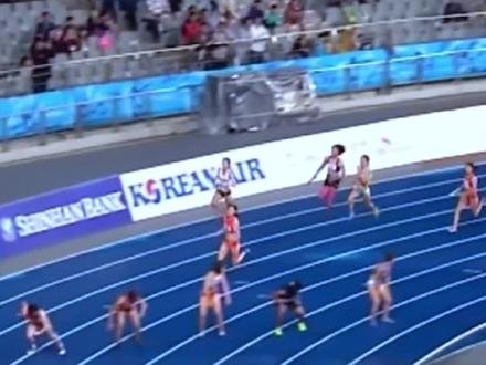 仁川亚运会女子4×100米接力决赛 #体育田径 #亚运会