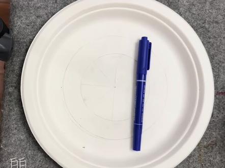 #绘画过程分享 青花瓷纸盘画#画画🎨