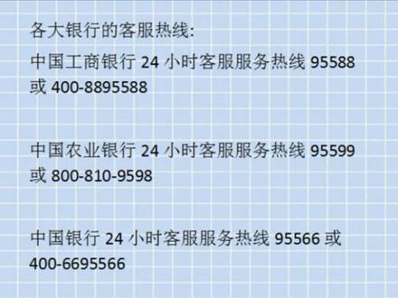 各大银行客服热线,现在你知道了吧😀@抖音小助手