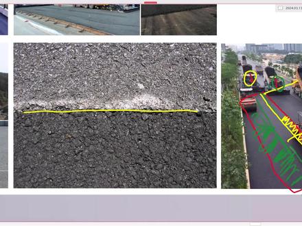 沥青面层冷接缝的处理全流程解析 沥青面层全幅梯队摊铺时相邻两幅之间通过热接缝连接,一幅摊铺后留100~200mm作为相邻幅的基准面,随后跨缝碾压,分幅摊铺中相邻两幅通过冷接缝连接,冷接缝应留成直槎形式,通过加设挡板或者是切除厚度不均匀部分预留,然后对直槎进行凿毛处理并用鼓风机吹扫干净,最后涂刷粘层油,跨缝摊铺新沥青混合料,新沥青料要覆盖一部分已经碾压成型的旧沥青路面,以便于新沥青料的温度软化旧沥青,让新旧沥青更好的连接在一起,待软化后铲除重叠部分,这里不能用压实机具碾平,因为旧沥青混合料已经碾压密实,其上面的新沥青料是无法压进旧沥青料里面的,所以必须铲除,重叠部分铲平后横向冷接缝是先横向再纵向跨缝碾压,纵向冷接缝则是纵向跨缝碾压即可,更多一级建造师市政课程,关注蜗牛市政#道路工程 #沥青摊铺施工 #工程建设 #工程人 #工程施工