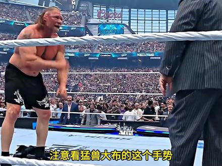 猛兽大布暗示退役,一个动作让人泪目! #WWE #摔角 #布洛克莱斯纳