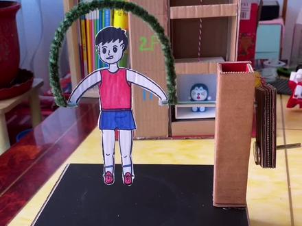 会跳绳的小人#科学小手工 #科技小制作 #亲子手工