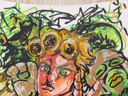 孩子随便画几笔,让我改成一幅画 JO 等了,你们知道这是谁吗#画画 #JOJO动画最新作正式PV公开 #艺泽美术 #jojo的奇妙冒险 #二次元