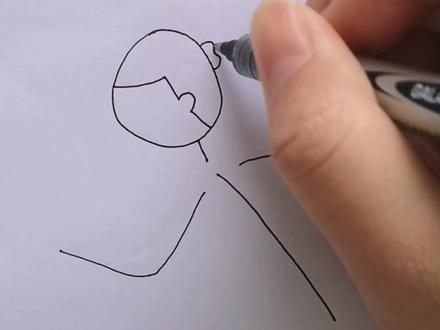 火柴人变身跑步的女孩#简笔画