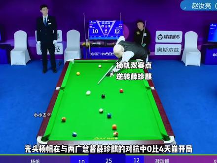 光头杨帆超大心脏逆风翻盘,双赛点强行炸清逆转薛珍麒,师徒大战即将上演#乔氏中式台球 #杨帆 #薛珍麒 #赵汝亮 #常乐