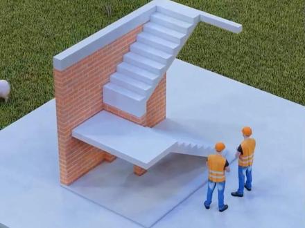 自建房楼梯尺寸紧张、过陡,这样解决 #农村自建房 #别墅图纸 #施工动画