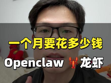 养Openclaw龙虾一个月要花多少 养Openclaw龙虾,如同养娃,还是得准备点奶粉钱。 #openclaw #小龙虾 #ai