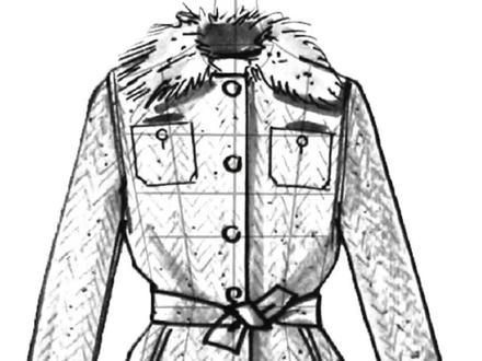 零基础学服装画 - 毛领外套的画法#服装画手绘 #服装设计培训 #尚装