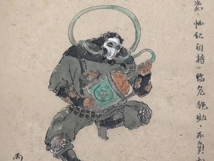 挑战用传统国画画风画一百个游戏角色,第五期。 #三角洲行动 #中国画#传统国画人物#传统美学#100个游戏角色国画版