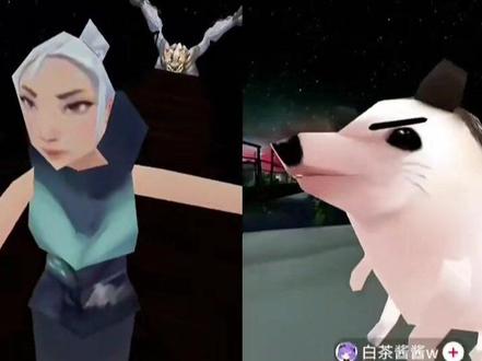 瓦瓦邀请白茶老师一起骑龙🐉#瓦瓦 #白茶酱酱w #直播录屏分享 #略略略😝瓦瓦切片