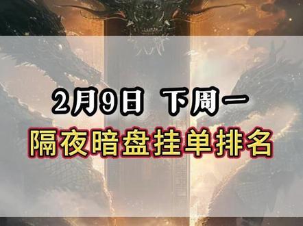 下周一 隔夜暗盘挂单排名 #财经 #干货