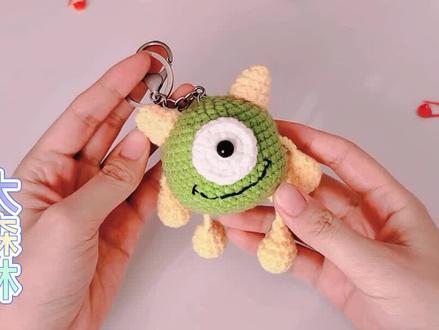 丑萌的小怪兽挂件,钩织教程太详细了,新手一定要试试 #钩针教程 #钩针编织教程 #钩针基础教程 #手工钩针编织