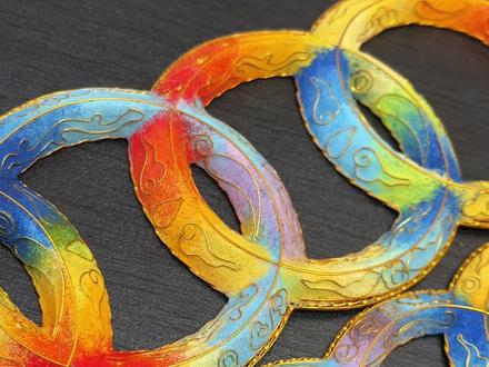 七彩环的奥迪A6L珐琅彩标!纯手工掐丝珐琅,无美颜无滤镜原彩展示!#掐丝珐琅 #车标 #珐琅车标 #奥迪 #车标改造