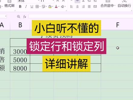 小白听不懂的锁定行和锁定列详细讲解 wps表格 excel表