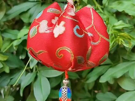 #香包#织锦缎#车挂#莲花 花开富贵教程